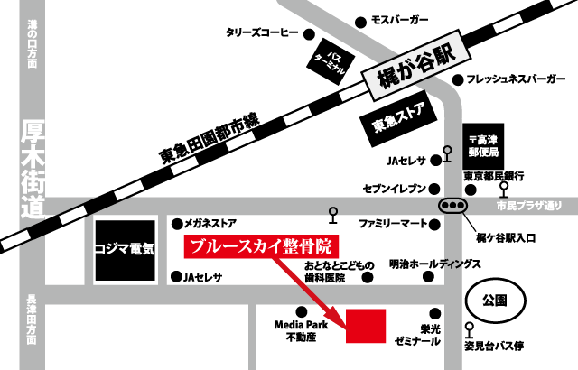 ブルースカイ整骨院アクセスマップ